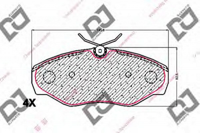 DJ PARTS bp1519 -  Комплект тормозных колодок, дисковый тормоз